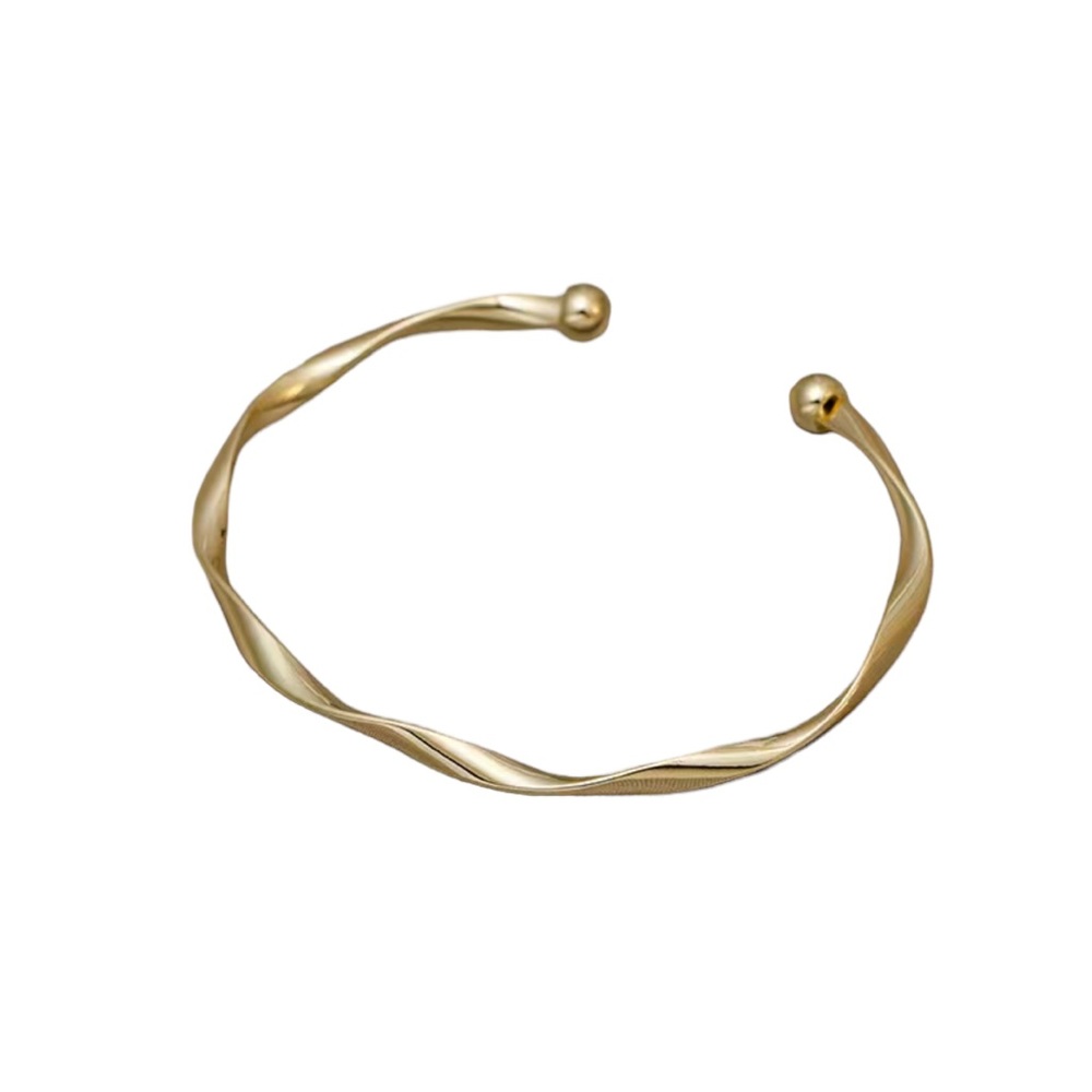 Wavy Style Gold Minimalist Cuff Bracelet